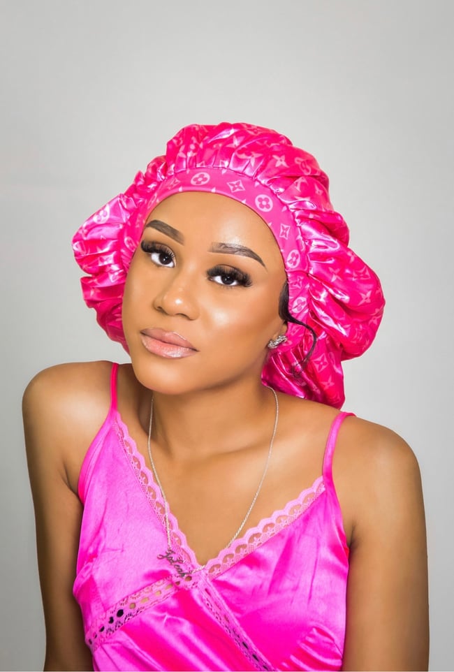 PINK & RED LV INSPIRED BONNET – THE RAG LADY