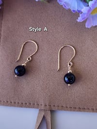 Image 1 of Minimalist Black Tourmaline Earrings