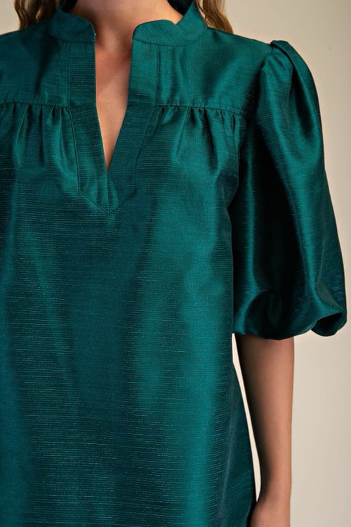 Image of Green Puff Sleeve Dress 