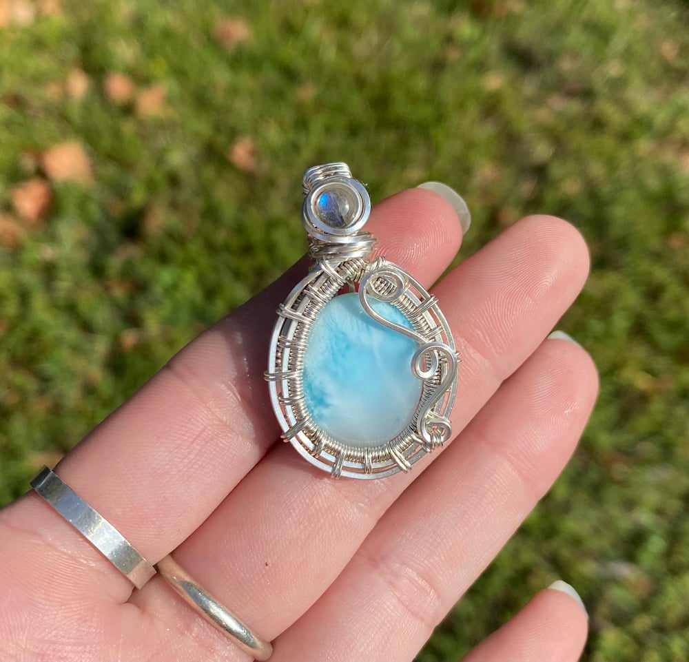 Image of Larimar + Labradorite Pendant