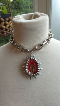 Image 1 of Rabbit claw red statement necklace