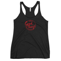 Image 1 of Women's Racerback Tank - Red Logo