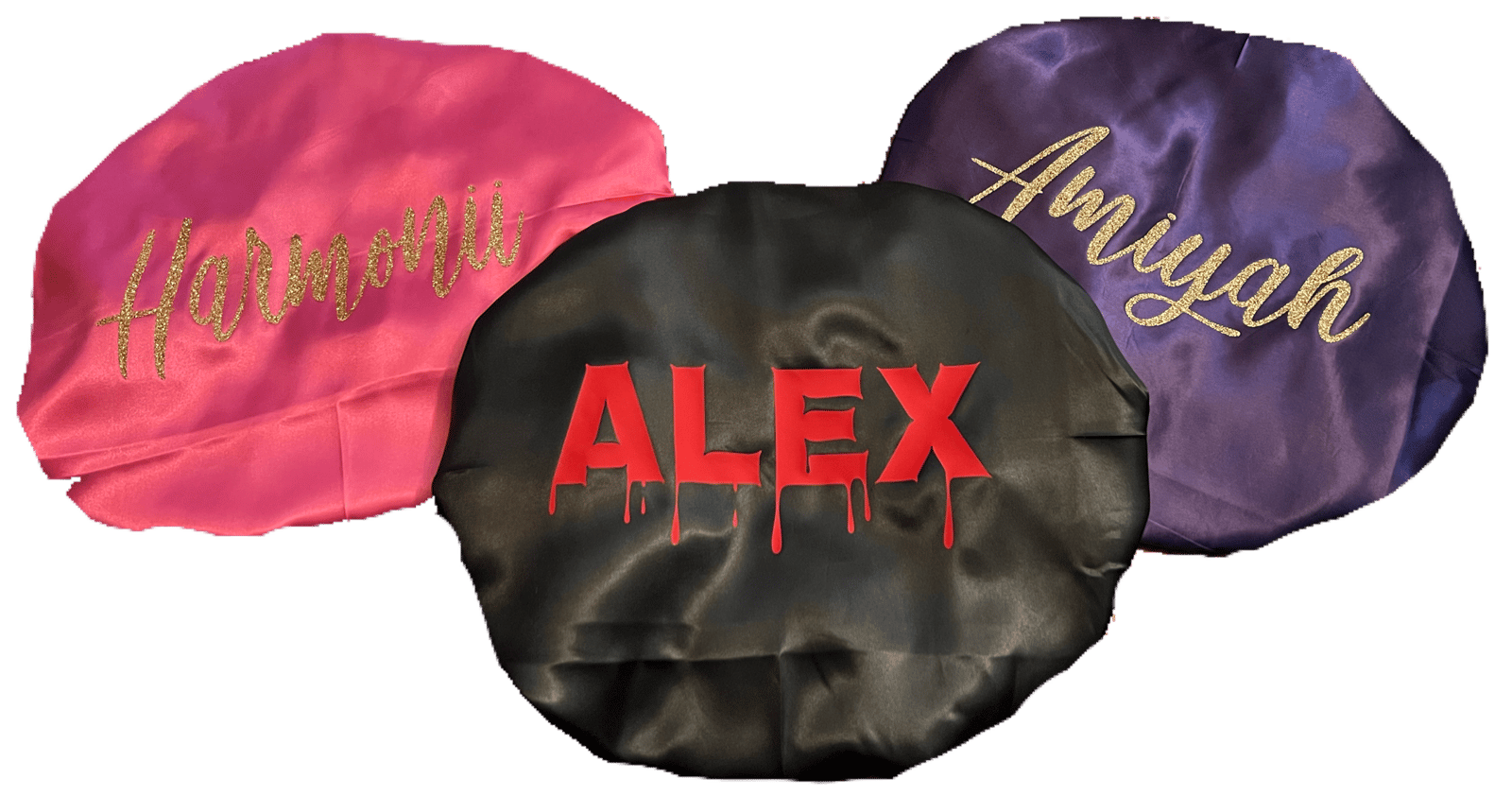 Custom Embroidered Satin Bonnet Personalized Name Hair 