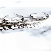 Image 3 of Handmade Sterling Silver Celestial Star And Moon Hoop Earrings 925