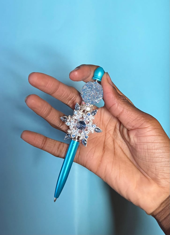 Image of Fancy Snowflake Spinner Rhinestone Pen