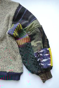 Image 5 of Upcycled Patchwork Sweater Yellow x Gray M/L