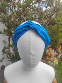 Image 3 of Boho turban Head Band- sari fabric turquoise