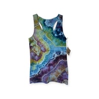 Image 1 of M Ladies Racerback Tank in Earthy Geode Ice Dye