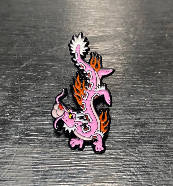 Image of Pink Panther Dragon Enamel Pin!