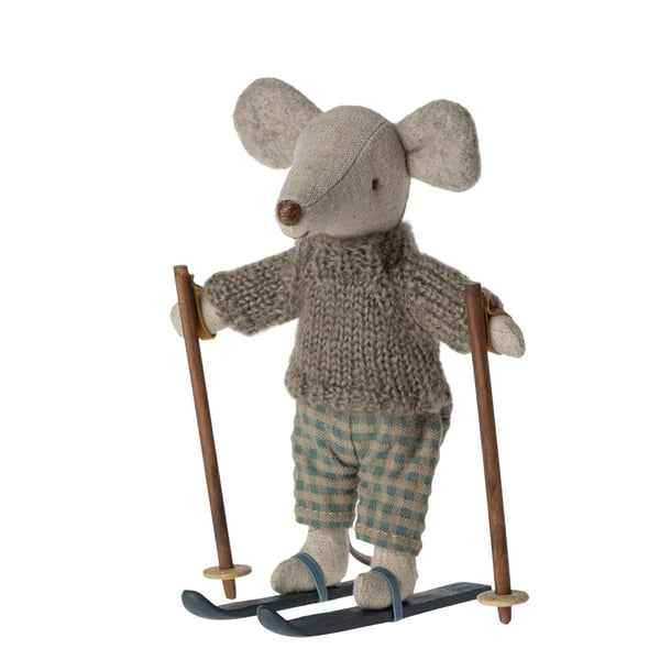 Image of Maileg - Winter Mouse with Skis Big Brother