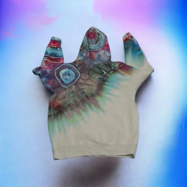 ICE DYED SAGE HEAVYWEIGHT HOODIE (Maroon/Wild Garden/Carribean)