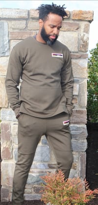 Image 1 of Slim Fit Tech Fleece Crewneck Suit