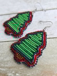 Image 2 of Quill Christmas Tree earrings 
