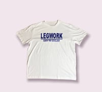 WHITE/BLUE LEGWORK T-SHIRT 