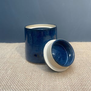 Image of Garlic Jar - Dark Blue