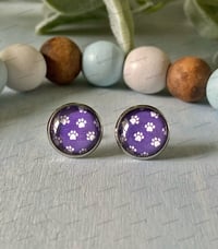 Image 1 of Paw Prints Cabochon Studs