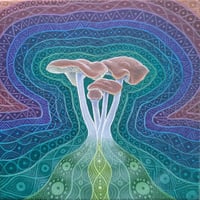 Wavy Caps Original 8x8" Acyrlic on Canvas Painting