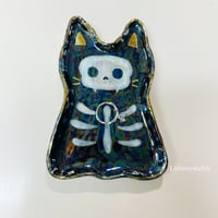 Image 3 of Large Skeleton Ghost Cat Trinket Dish (5.4 inches length)