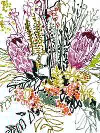 Image 3 of Floral still life unframed original oil pastel drawing 