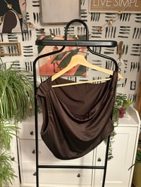 Image 1 of Black crop twist shoulder top