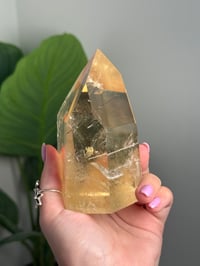 Image 3 of XL NATURAL CITRINE WITH BLACK TOURMALINE TOWER -BRAZIL-