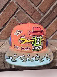 Image 1 of Hand Painted Hat 1 1/1 Flat Brim Hat 