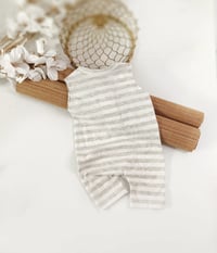 Image 3 of Newborn boy onesie for photoshoot | Jeremy | melange stripes