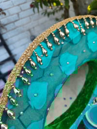 Image 5 of Dolly cowboy hat - recycled sari fabric Turquoise 