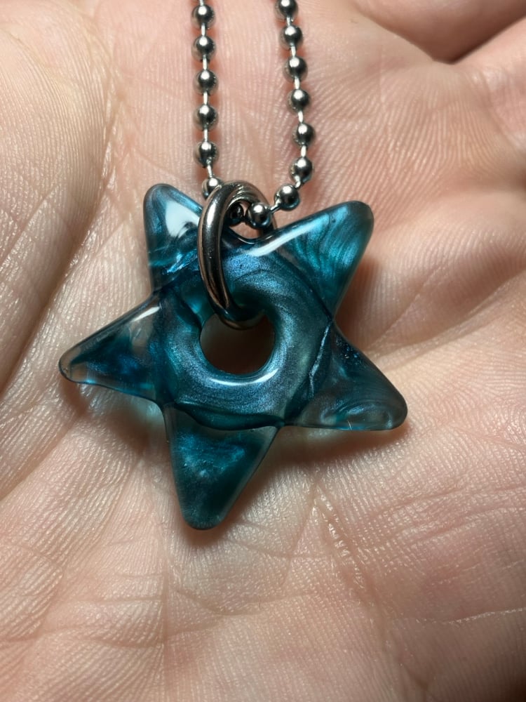 Image of mini metallic blue star