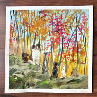 Image 1 of ORIGINAL ARTWORK - Autumn Dogs - 30x30cm