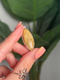 Image 3 of GOLDEN RUTILE PENDANT WITH CHAIN .925 STERLING SILVER -BRAZIL-