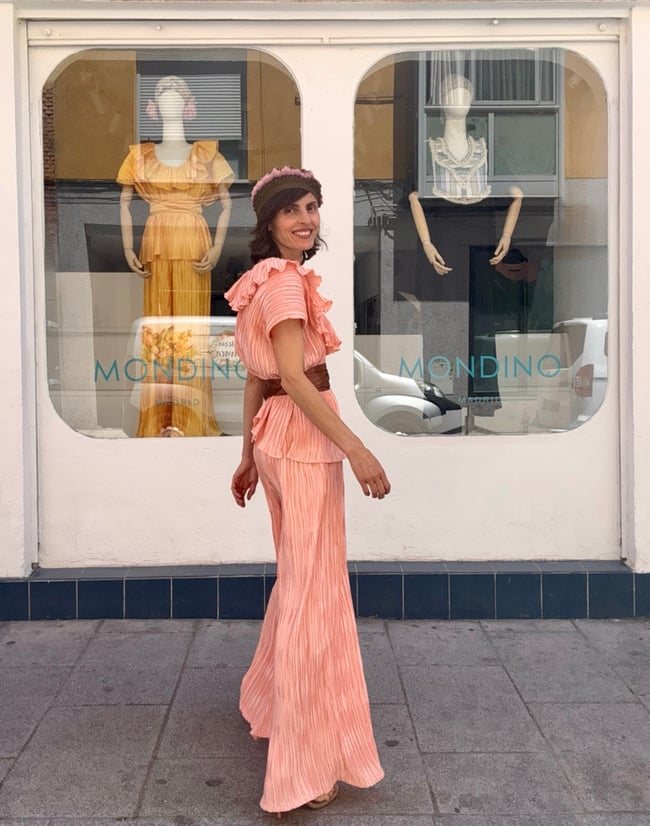 SALMON PLEATED PANTS
