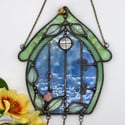 Mottled Blue Fairy Door Windchime 