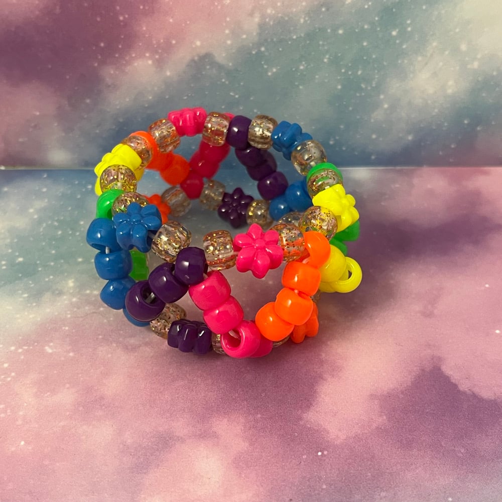 Image of Neon Flowers X Base Kandi Cuff