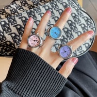 Image 5 of New Ring Watch Hot Selling Creative Circular Dial Alloy Shell Finger Couple Men And Women