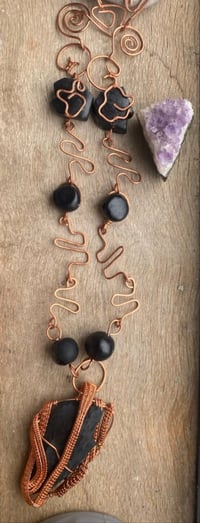 Image 4 of Obsidian & Copper Necklace 