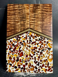 Image 2 of Curly Koa & Baltic Amber Segmented Knife Scales