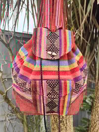 Image 1 of MALIA Mexican Baja woven fabric Backpack - RED