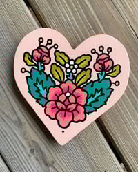 Image 1 of 6" Ornamental Flower Heart