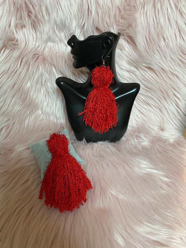 Long Tassel Earrings Solid Colors (Fancy)