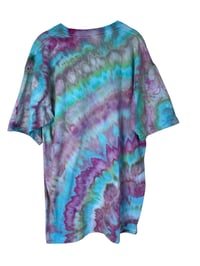 Image 6 of XL Adult Combed Cotton Tee in Water Lilies Agate Ice Dye