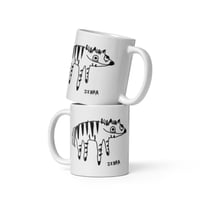 Image 3 of White glossy mug zebra 