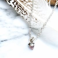 Image 4 of Handmade Sterling Silver Rose Quartz Bullet Point Pendant