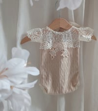 Image 1 of Newborn girl bodysuit for photoshoots | Amelia | beige