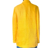 Image 5 of Vintage 1960s-70s Yellow Flax Blend Blazer  - Size 9/10- By Forecaster or Boston
