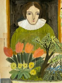 Image 2 of Spring garden dish with tulips and portrait