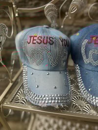 Image 5 of Denim JESUS Love YOU brim Hats 