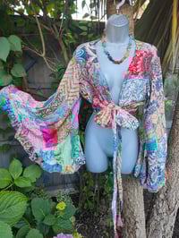 Image 2 of Patchwork Stevie top peach tassels
