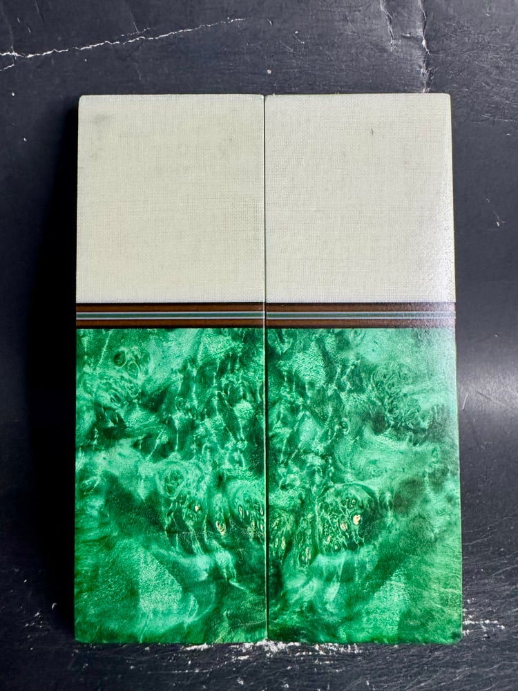 Image of Ghost Micarta & Box Elder Burl Segmented Knife Scales