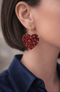 Image 8 of Boucles d'oreilles  coeur léopard 